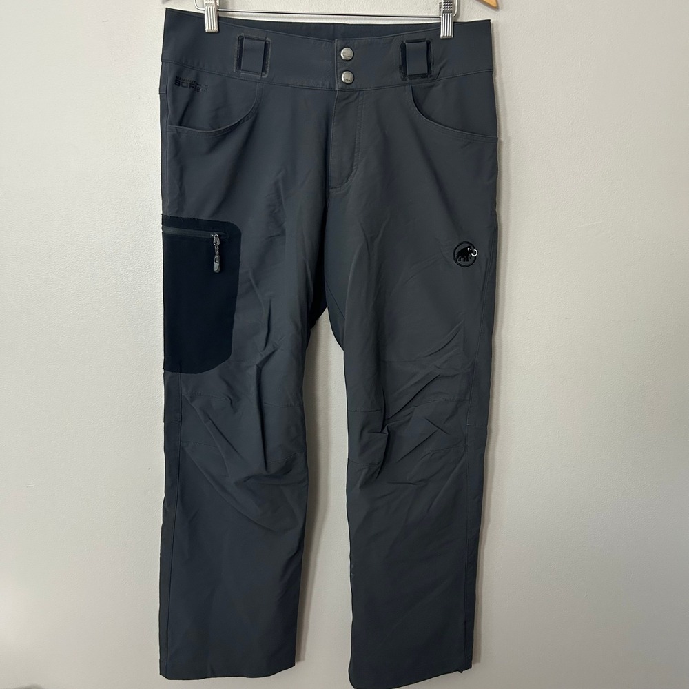 Mammut Pants Mens 34x30 Gray SOFtech Softshell Technical Hiking Climbing